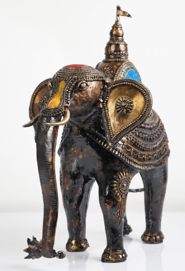 Dhokra Art Elefantenstatue