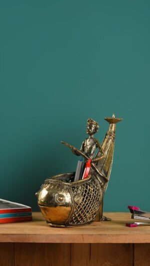 Fisch-Stiftständer Dhokra Art
