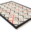 Vastra handgewebter Teppich aus elfenbeinfarbener Chevron-Baumwolle