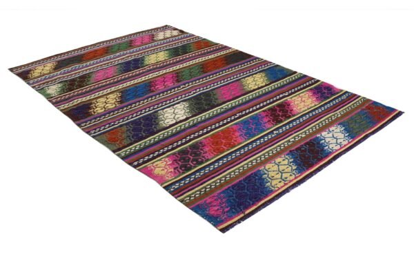 Rangoli Mehrfarbiger handgewebter Baumwollteppich