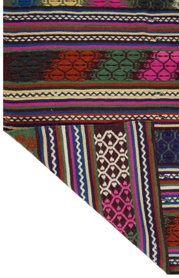 Rangoli Mehrfarbiger handgewebter Baumwollteppich