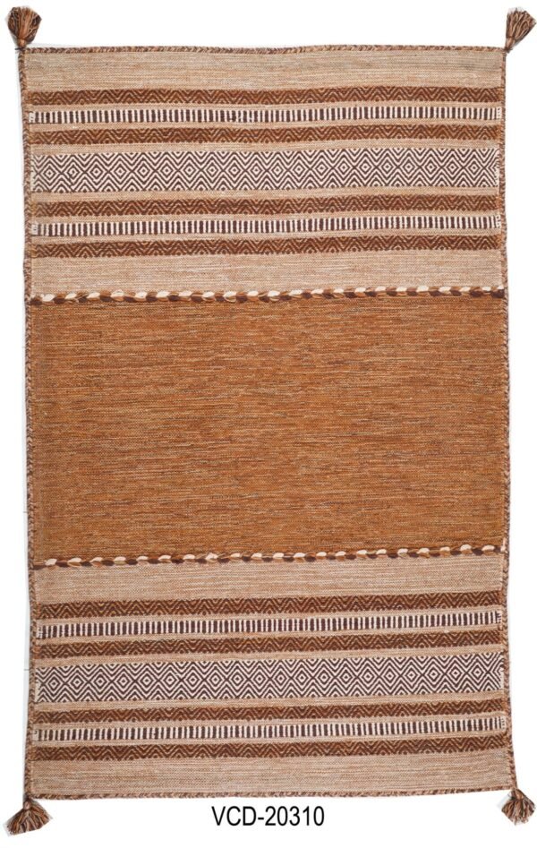 Sandhya Beige handgewebter Baumwollteppich