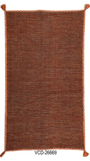 Teppich aus massiver, handgewebter Baumwolle Kesar in Orange