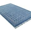 Neelkamal Geometrischer blauer handgewebter Baumwollteppich