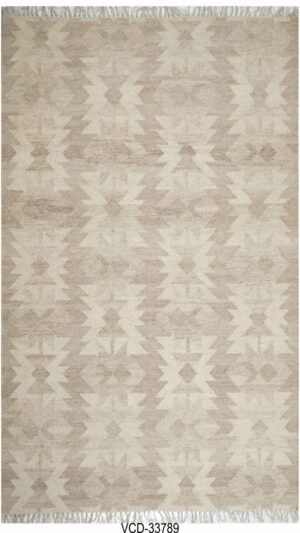 Sandhya Beige handgewebter Wollteppich