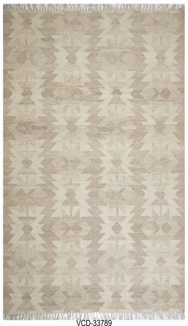 Sandhya Beige handgewebter Wollteppich