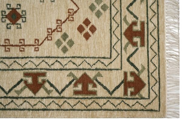 Handgewebter Kanchan-Medaillon-Kelim-Teppich aus Wolle