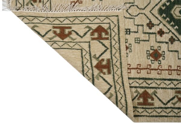 Handgewebter Kanchan-Medaillon-Kelim-Teppich aus Wolle