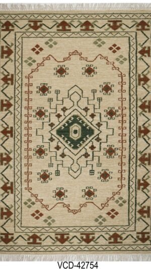 Handgewebter Kanchan-Medaillon-Kelim-Teppich aus Wolle