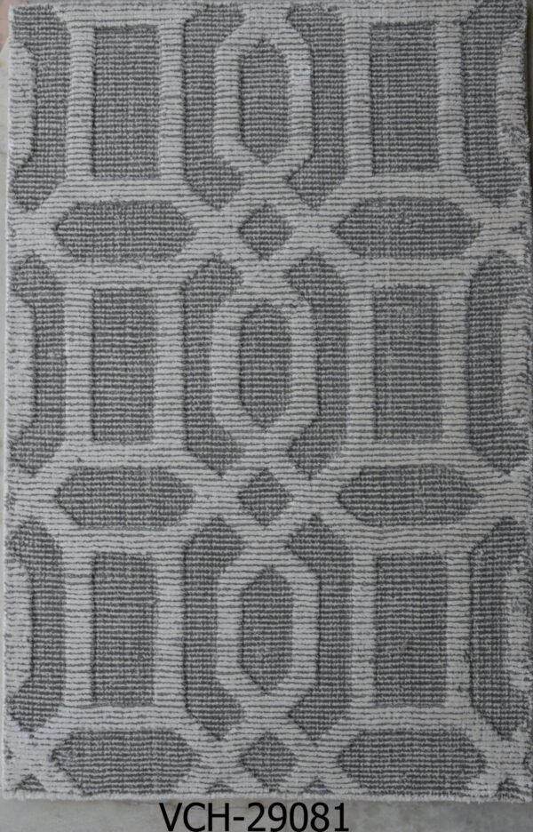Anaya Grey Geometry handgewebte Wollteppiche