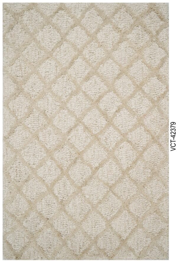 Beige handgetuftete Saanjh-Rollenteppiche
