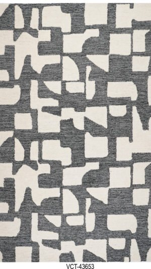 Noir Grids handgetuftete Wollteppiche