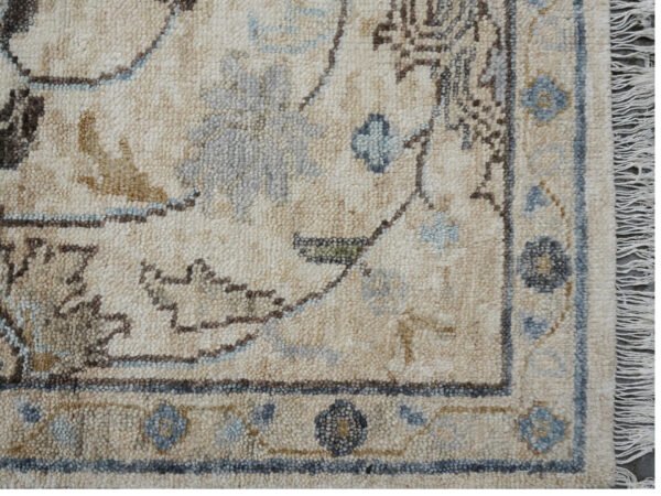Noor Beige Handgeknüpfter Wollteppich