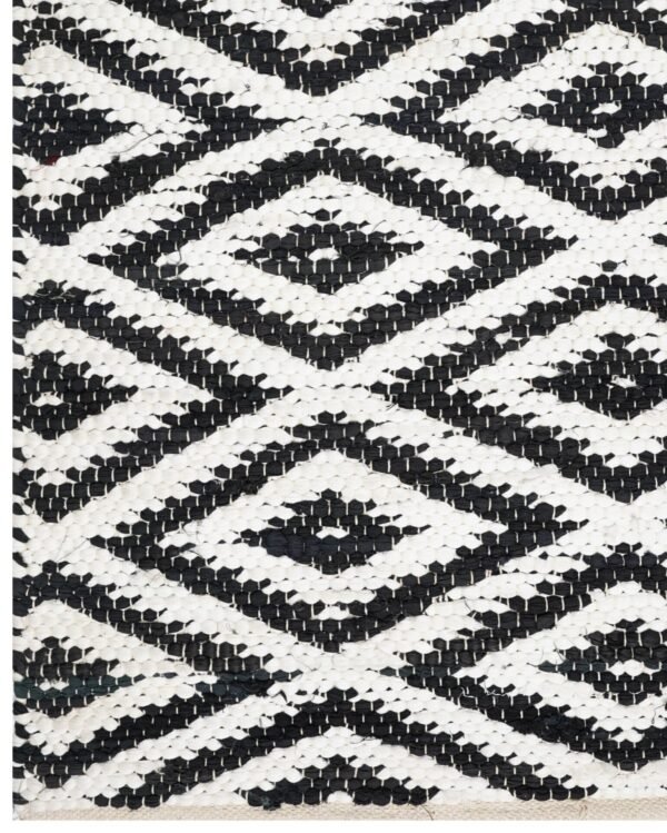 Monochrome Echo Hand Woven Cotton Rug