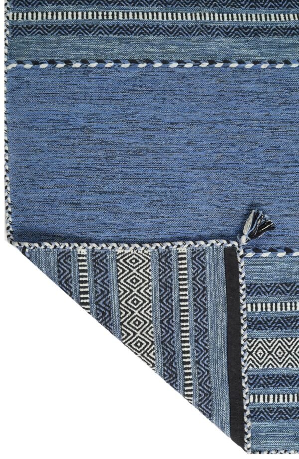 Indigo Horizon Hand Woven Cotton Rug