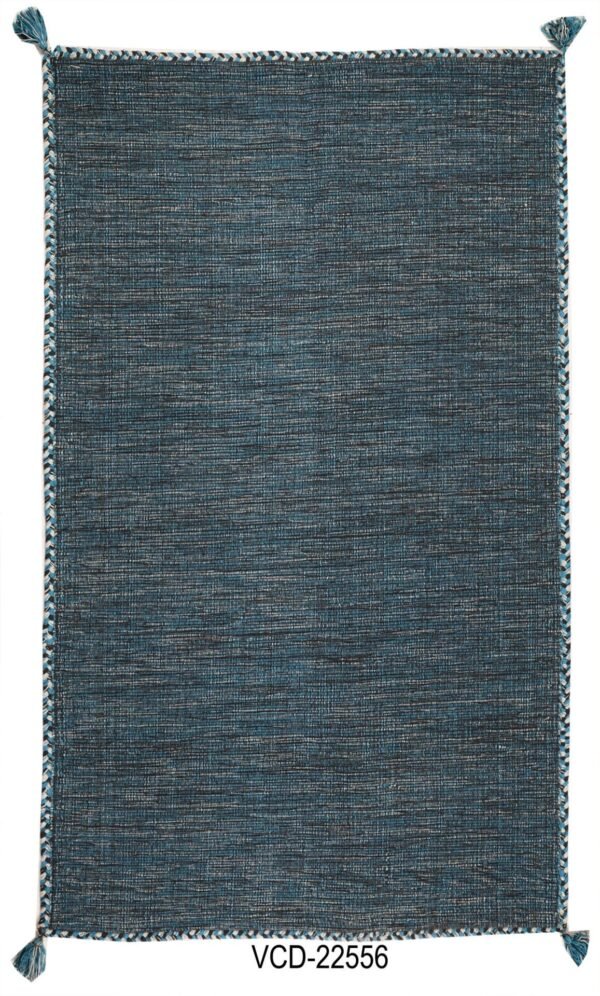 Deep Ocean Weave Hand Woven Cotton Rug