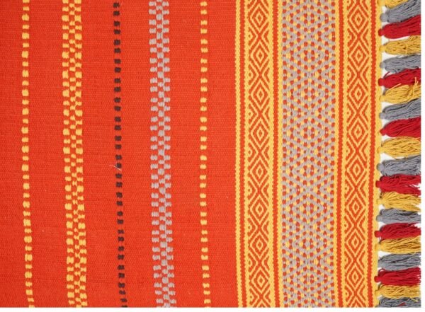 Sunset Stripes Hand Woven Cotton Rug