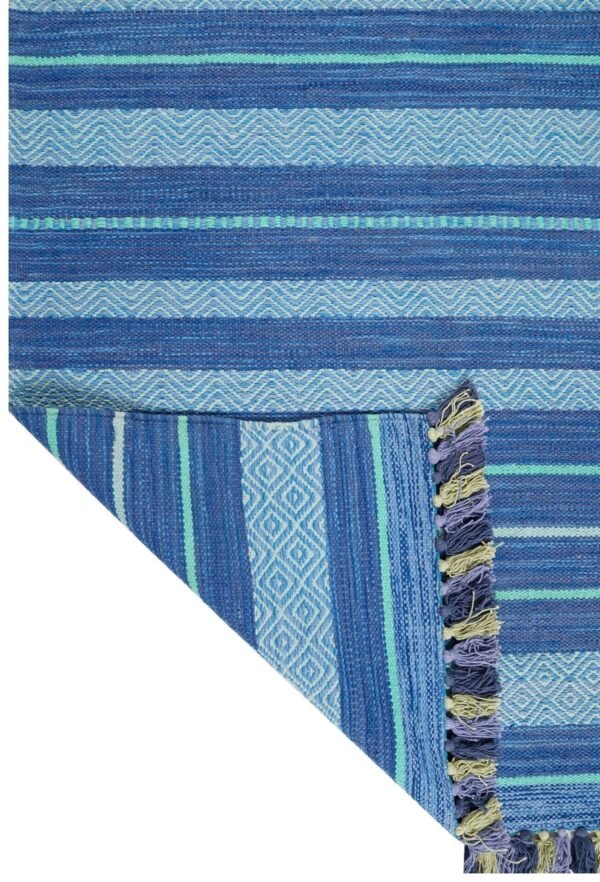 Azure Tides Hand Woven Cotton Rug
