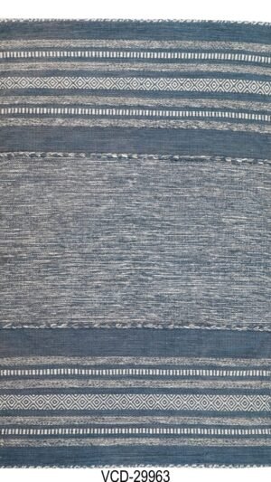 Indigo Horizon Hand Woven Cotton Rug