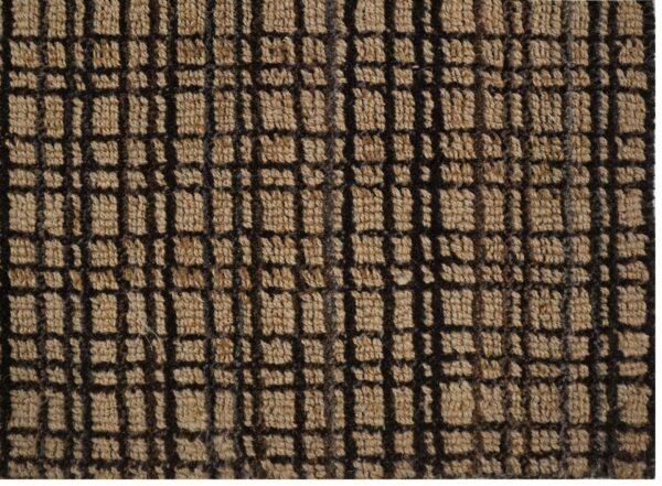 Brown Grid Handloom Woolen Carpets and Rugs