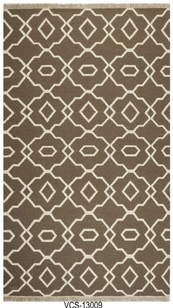Tavish Lattice Hand Knotted Woolen Soumak Carpets