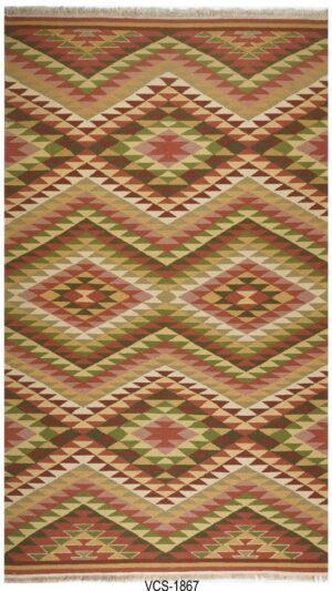 Viraang Geometric Hand Knotted Soumak Carpets