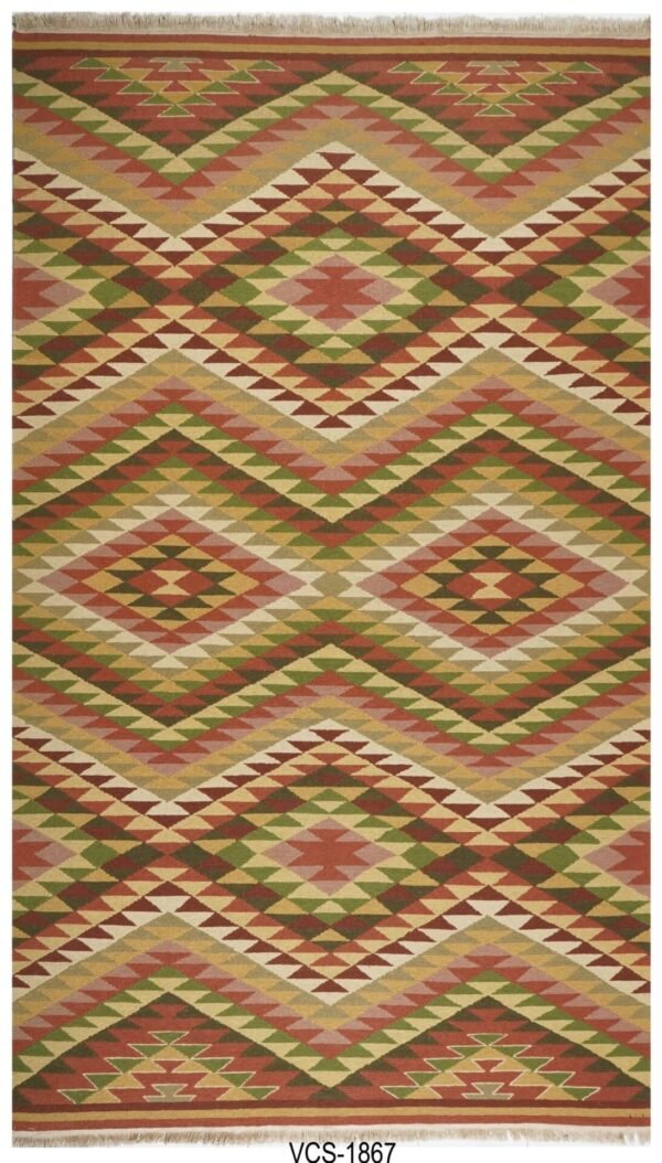 Viraang Geometric Hand Knotted Soumak Carpets