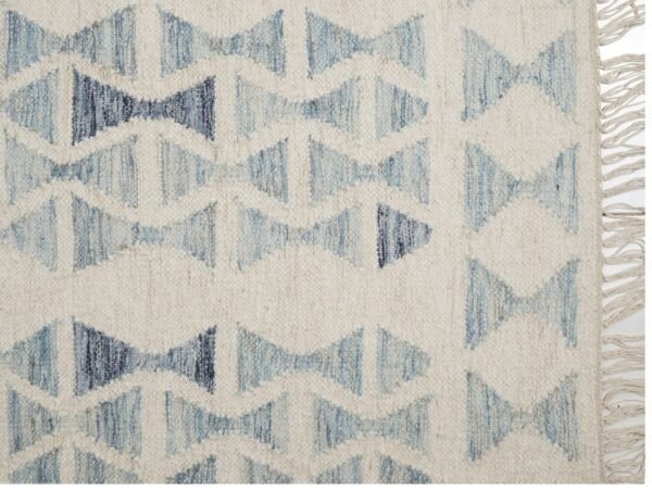 Azure Hourglass Hand Woven Woolen Rug