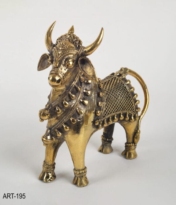 Standing Nandi Statue Brass