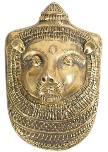 Dhokra Wall Hanging Lion Face