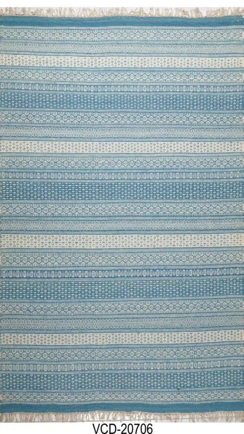 Neerja Light Blue Hand Woven Cotton Rug