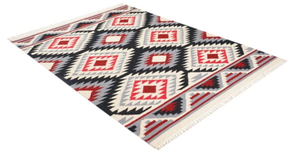 Rajas Geometric Multicolor Hand Woven Cotton Rug