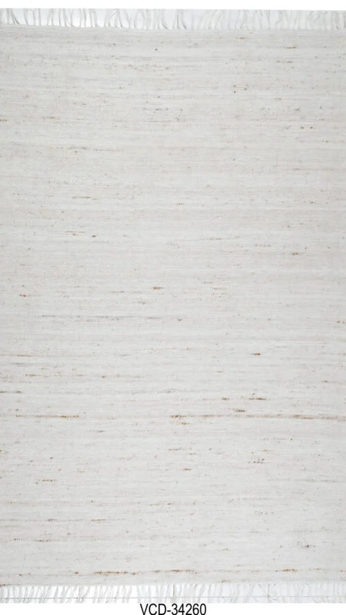 Ivory Silk Striped Hand Woven Polyester Rugs