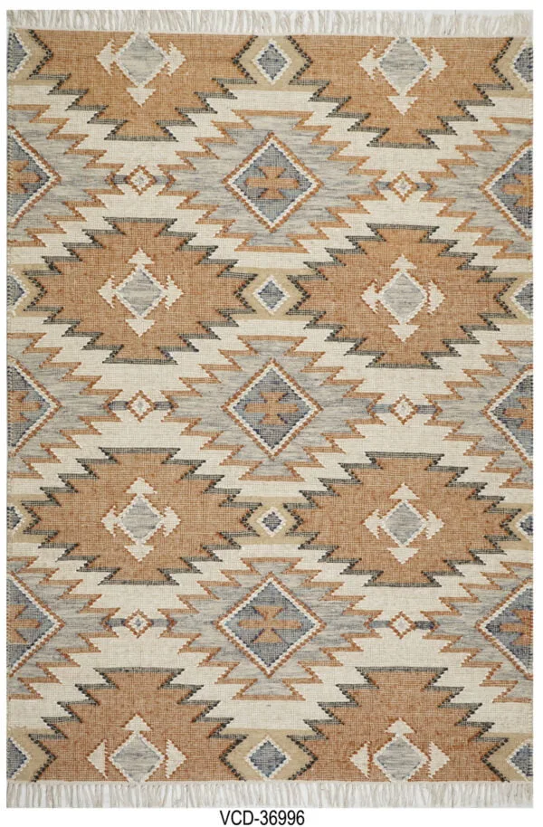 Kaveri Brown Hand Woven Woolen Rug