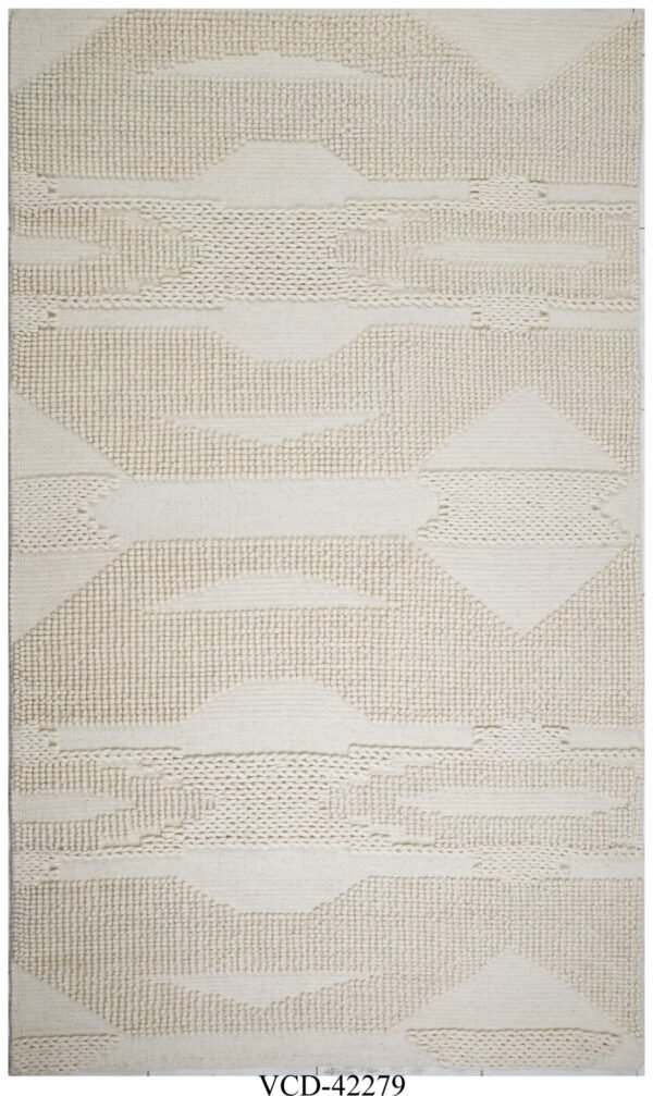 Ivory Serenity Hand Woven Woolen Rugs