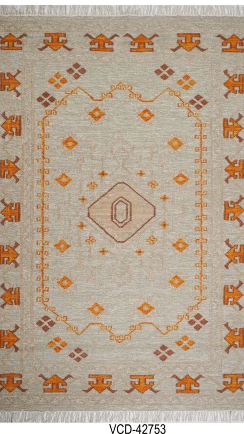 Chaitra Medallion Hand Woven Woolen Kilim Rug