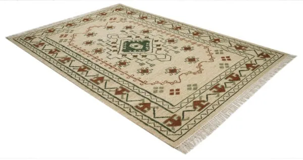 Kanchan Medallion Hand Woven Woolen Kilim Rug