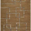 Square Link Brown Hand Woven Jute Rugs