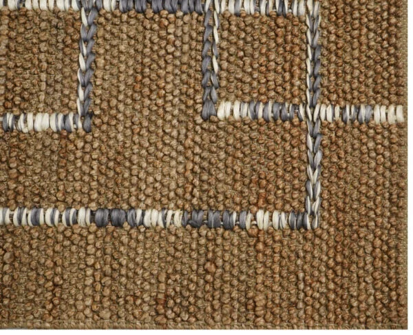 Square Link Brown Hand Woven Jute Rugs