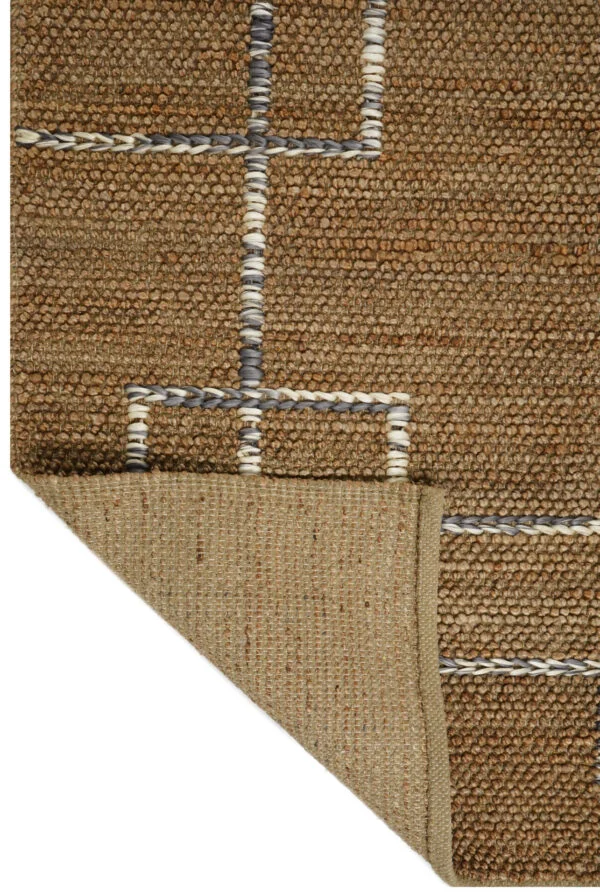 Square Link Brown Hand Woven Jute Rugs