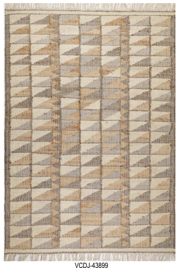 Trikon Pattern Hand Woven Jute Kilim Rugs