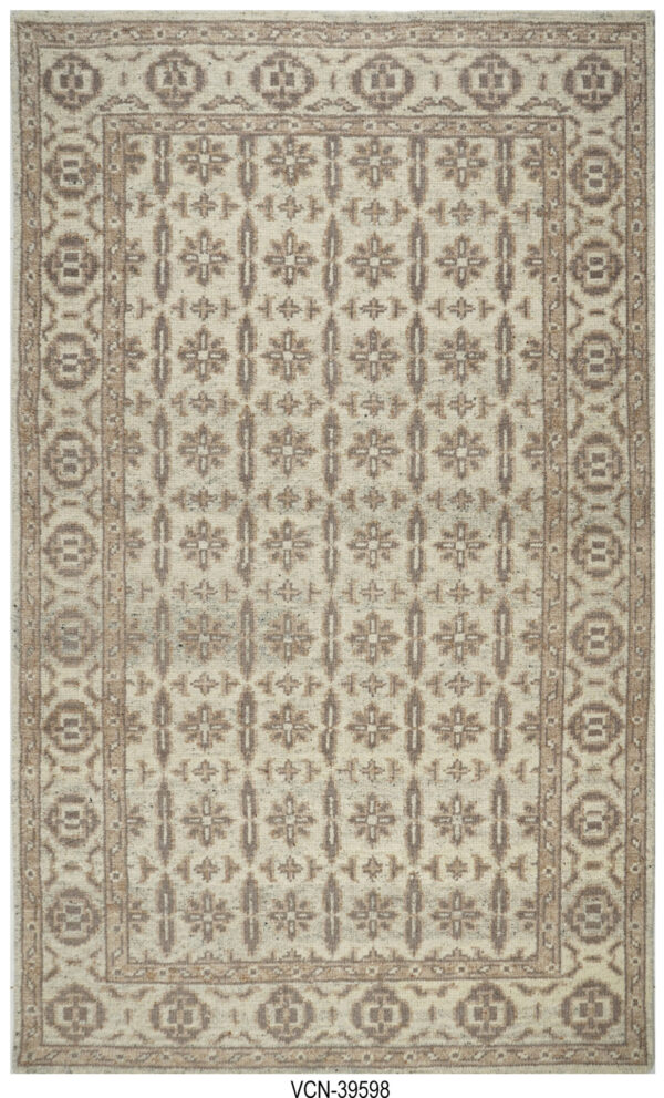 Ivory Bloom Hand Knotted Woolen Carpets