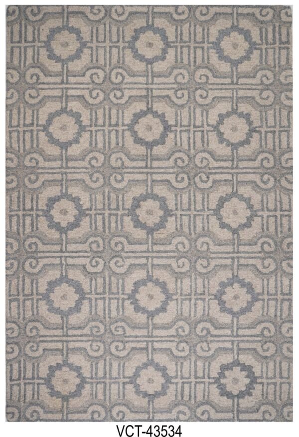 Zariah Silver Hand Tufted Woolen Carpets