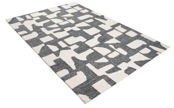 Noir Grids Hand Tufted Woolen Carpets