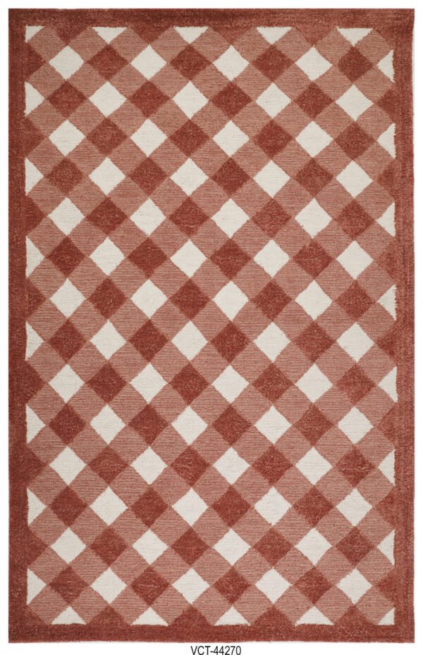 Rustic Checkered Gingham Hand Tufted Carpets